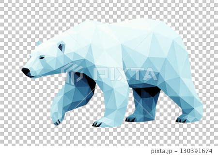 Low polygon illustration of a polar bear 130391674