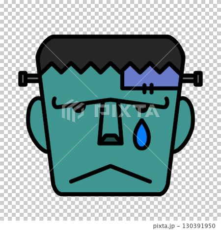 泣き顔のフランケンシュタインのイラスト 130391950