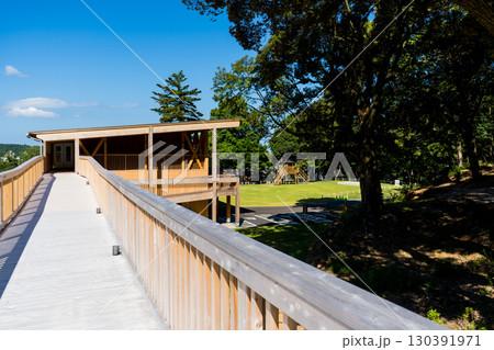 山代温泉の観光地 萬松園「あいうえおの杜」イメージ｜雲海を人工的に再現｜石川県加賀市 130391971
