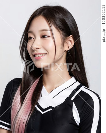 スクールバッグを持つ女子高生 130392115