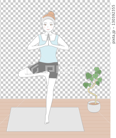 做瑜伽的女人 130392355