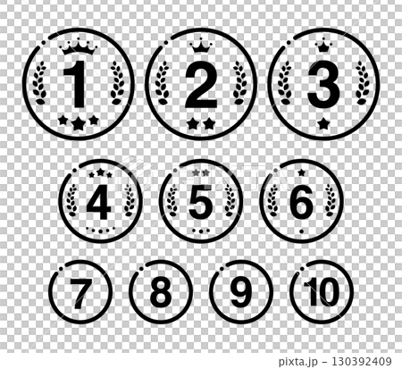 Simple thick line ranking icon (circular, monochrome) 130392409