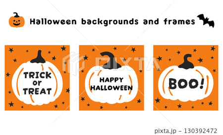 ハロウィンのイラスト素材。あしらいセット 130392472