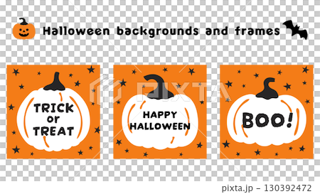 萬聖節插圖素材。裝飾套裝 130392472