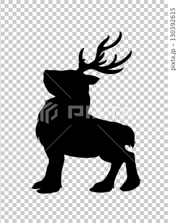 Reindeer silhouette facing sideways 130392615