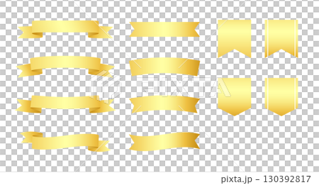 奢華金絲帶向量插圖集 130392817