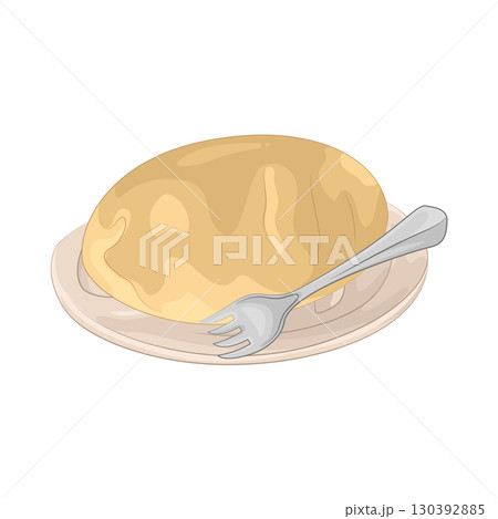 Illustration of Bread on plate 130392885