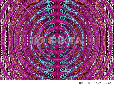Psychedelic Vibrant Circular Abstract Pattern for Modern Digital Artistic Design Projects 130392952