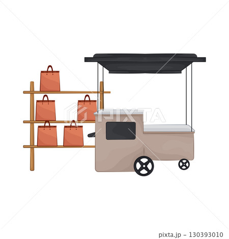 Illustration of Market Stall Illustration of Market Stall 130393010