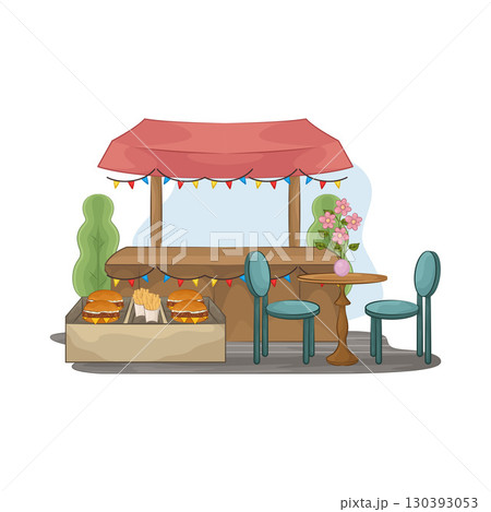 Illustration of Market Stall Illustration of Market Stall 130393053