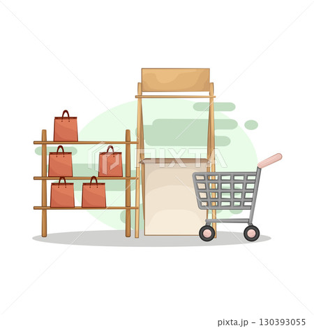 Illustration of Market Stall Illustration of Market Stall 130393055