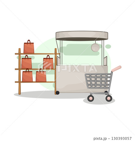 Illustration of Market Stall  130393057