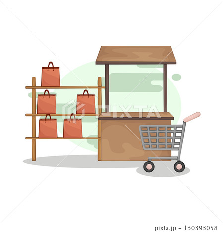 Illustration of Market Stall  130393058