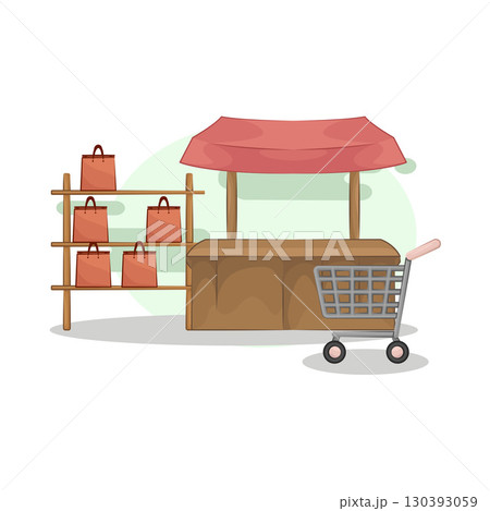 Illustration of Market Stall  130393059