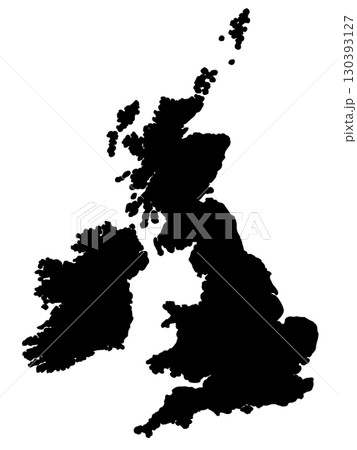 イギリスの地図(シルエット) イギリスの地図(シルエット) 130393127