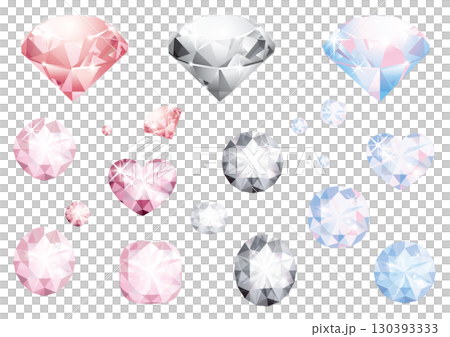 閃閃發光的彩色鑽石插畫 閃閃發光的彩色鑽石插畫 130393333