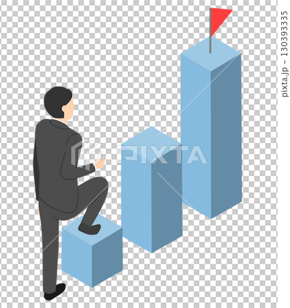 等距男性辦公室職員上升圖表 等距男性辦公室職員上升圖表 130393335