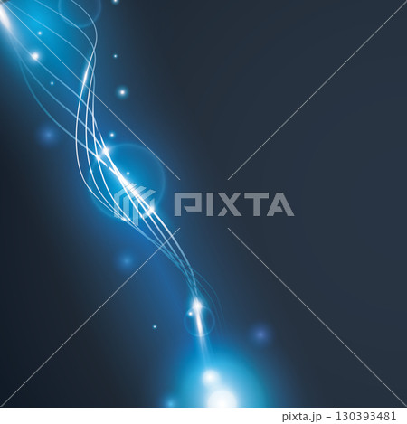 glowing abstract wave line with light effects in 130393481