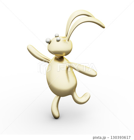 Golden Bunny Rabbit with Silver Eyes Cute, Charming and Funny Toy. 3D Illustration. File with Clipping Path. Golden Bunny Rabbit with Silver Eyes Cute, Charming and Funny Toy. 3D Illustration. File with Clipping Path. 130393617