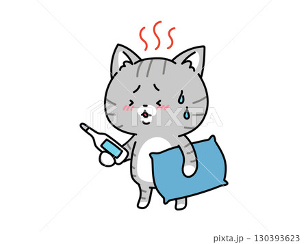 熱が出た！しんどい猫さん 130393623