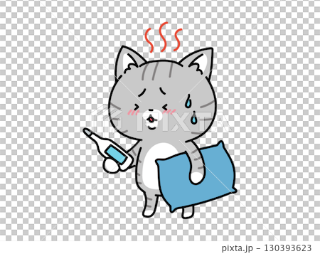熱が出た！しんどい猫さん 130393623