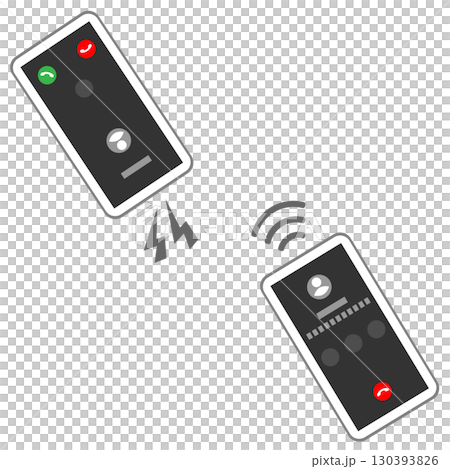 Illustration set of a smartphone making and receiving calls 130393826