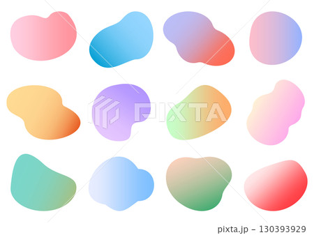 パステルグラデーションの流体シェイプ 130393929
