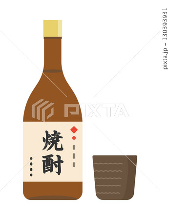 焼酎のイラスト　ベクター 130393931