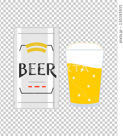 Vector illustration of canned beer and a glass of beer 130393935