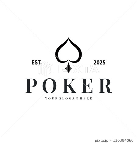 poker logo design a simple minimalist card game gambler game with card symbols as the design illustration template symbol 130394060