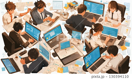 ビジネスは様々な要素と人々が絡み合っていることをイメージ