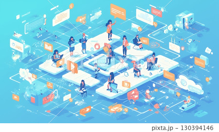 ビジネスは様々な要素と人々が絡み合っていることをイメージ