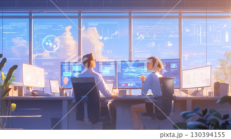 オフィッスで二人でミーティングをしている