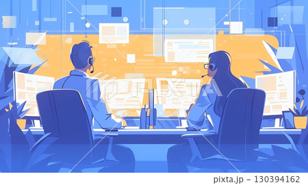 オフィッスで二人でミーティングをしている