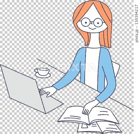 A woman using a personal computer 130394217