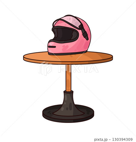 illustration of helmet on table 130394309