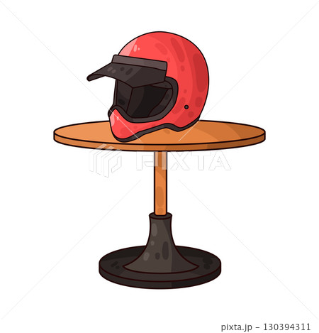 illustration of helmet on table illustration of helmet on table 130394311