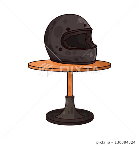illustration of helmet on table 130394324
