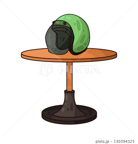illustration of helmet on table 130394325