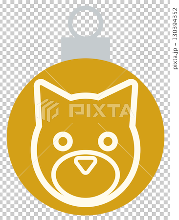 Christmas Ornament 1 Dog Gold 130394352