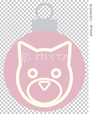 Christmas Ornament 1 Dog Pink 130394356