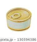 A canned food. The oil pastel painting of tuna fish tinned food hand drawn illustration isolated on white background. 130394386