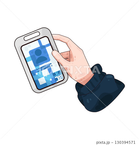 illustration of Hand Holding ID Card illustration of Hand Holding ID Card 130394571