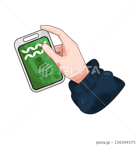 illustration of Hand Holding ID Card illustration of Hand Holding ID Card 130394575