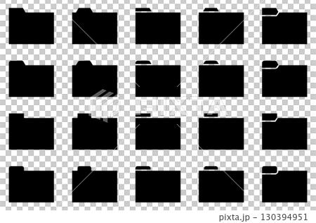 Vector illustration set of folder and binder icons of various shapes 130394951