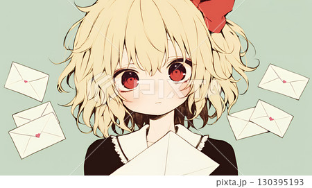 たくさんのラブレターを受け取った少女