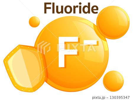 Fluoride Ion Symbol with Protective Shield Illustration 130395347