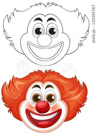 Colorful Clown Face Vector Illustration 130395367