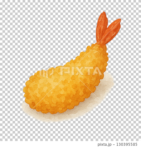 Fried shrimp illustration for lunch box 130395585