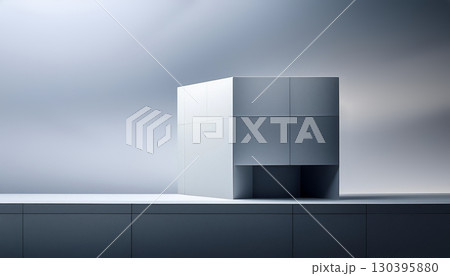 ミニマリスト建築,シンプルなデザイン,幾何学的なデザイン,Generative AI,AI画像 130395880